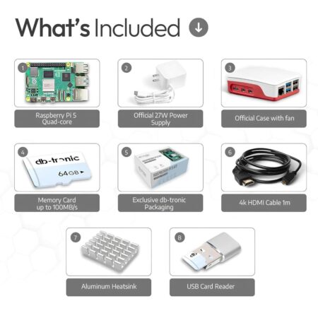 High-performance Raspberry Pi 5 8GB for robotics and IoT projects available online.