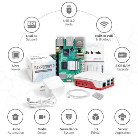 Raspberry Pi 5 8GB board for developers and tech enthusiasts – shop online.