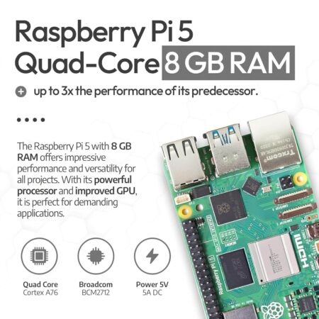 Buy Raspberry Pi 5 8GB online with advanced computing features for DIY projects.